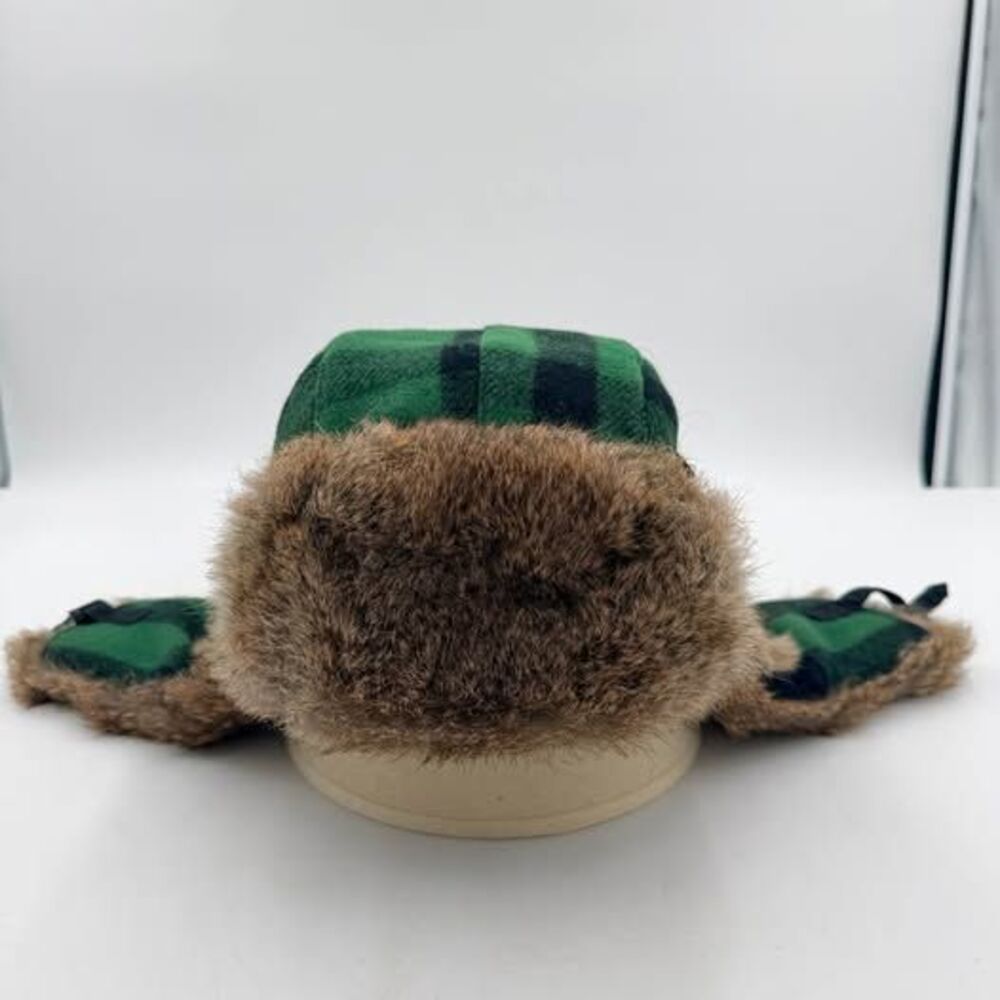 Mad Bomber Green Plaid Trapper Unisex Hat Size XL